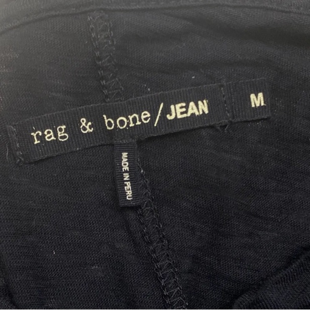 Rag & Bone Womens Black Cotton Burnout Crewneck Long Sleeves T-Shirt Top Size M - Picture 5 of 7